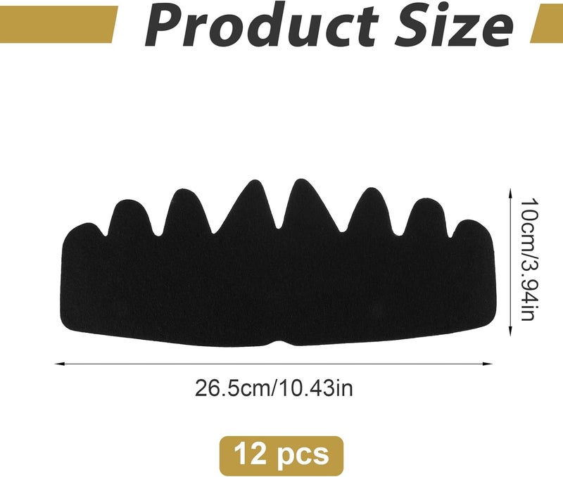ValueBargain 12Pcs Hat Shaper Insert, 10 * 4 Inch No Sweat Hat Liners for Men for Baseball Caps & Sun Hats, Washable Reusable Hats Shaper Insert, Black - Image 2